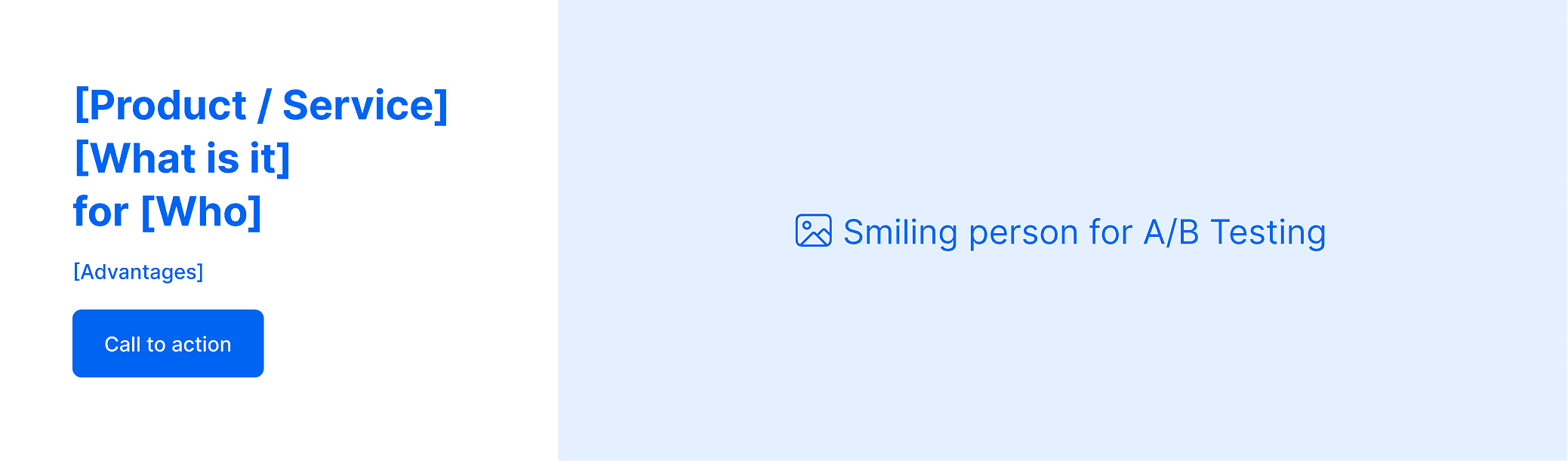 Blueprint of simple headline with smiling person