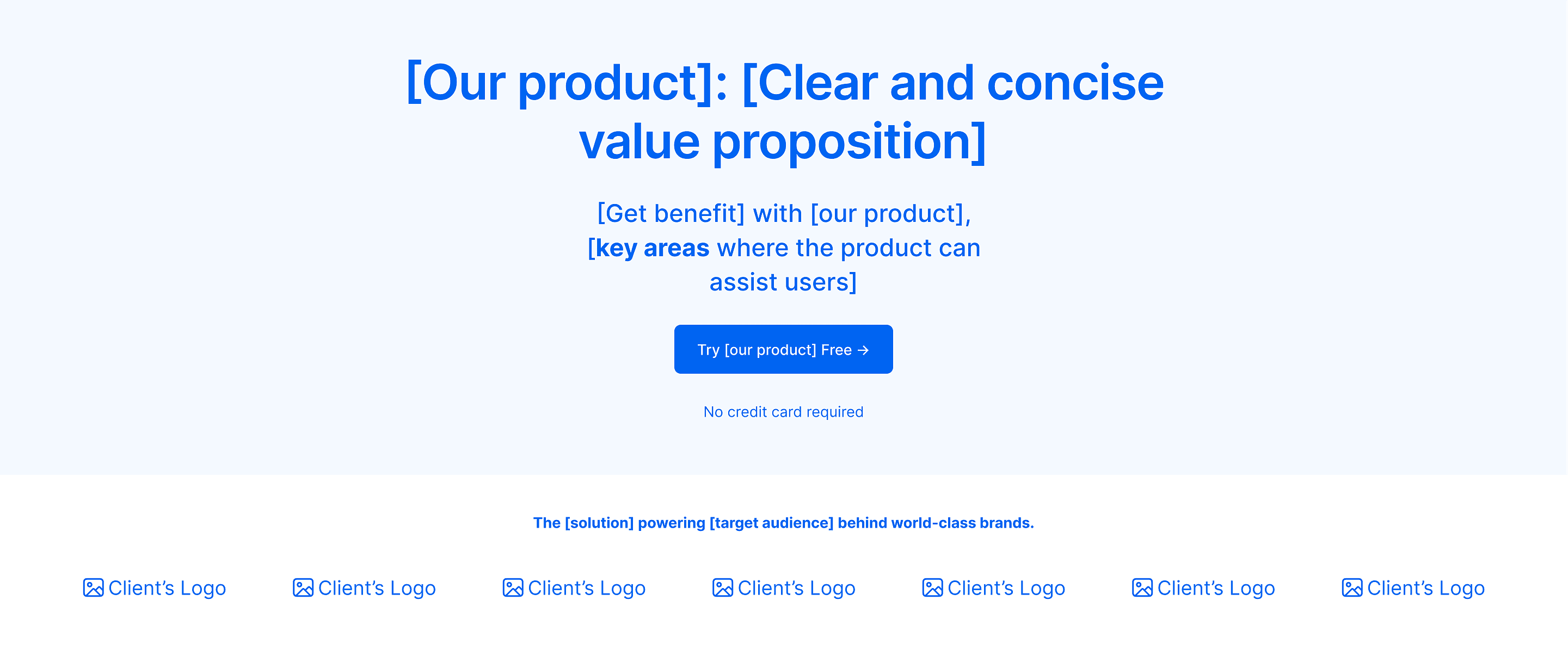 Blueprint of clear value proposition with social proof