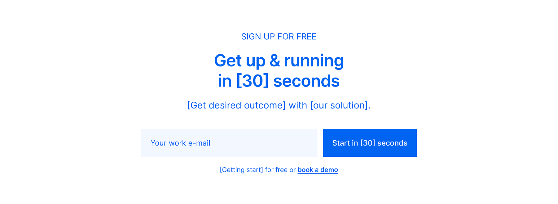 Blueprint of get up and running in 30 seconds