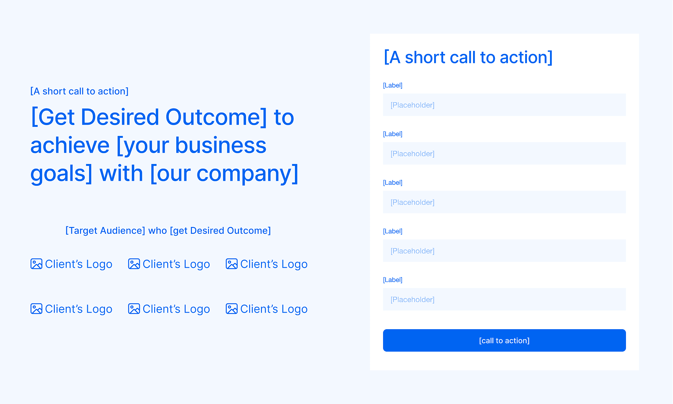 Blueprint of contact form with client logos