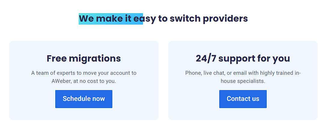 We make it easy to switch providers