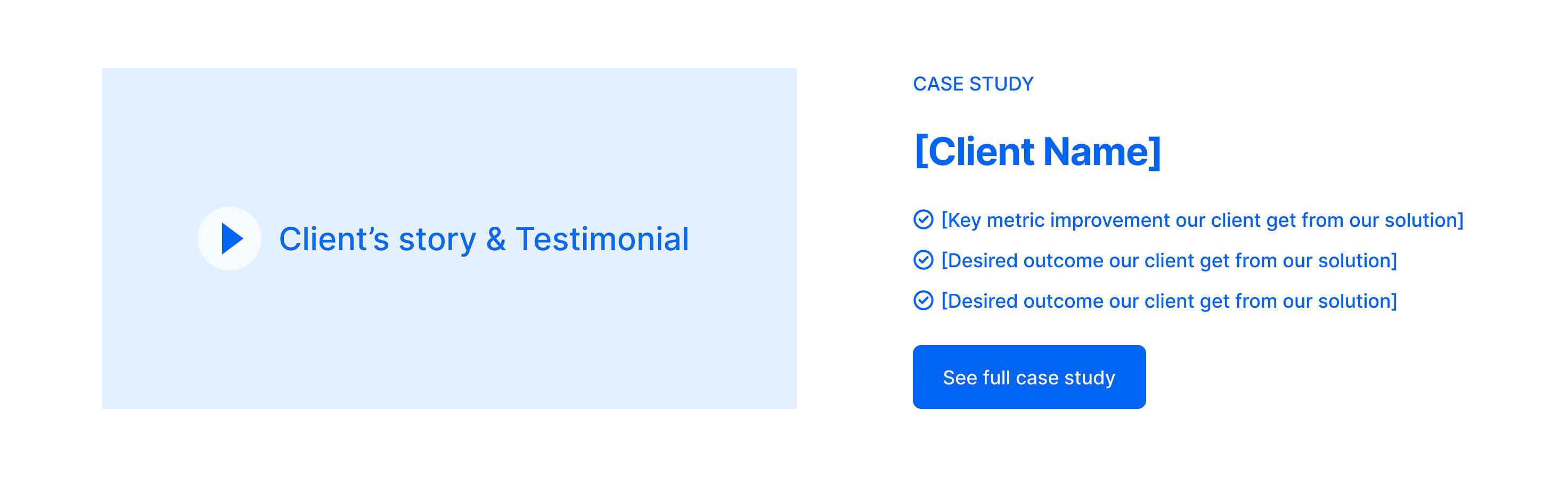 Blueprint of case study with testimonial video
